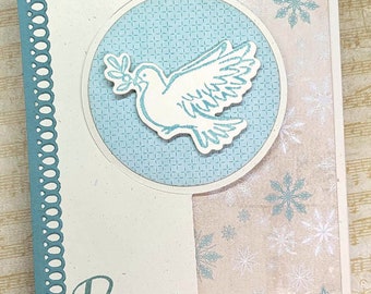 DIY Christmas Dove Card Kit: Hand Stamped Holiday Card