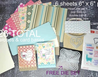 Llama Valentine Stampin Up Card Bundle Kit Stamps dies Class Kid Children Friends Retirement Home Birthday Valentines DIY Kitten Rescue