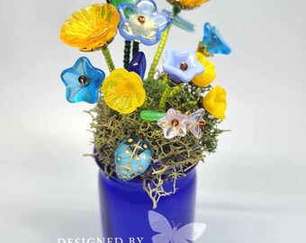 Blumen-Blumen-Kristallglas-Blumenstrauß Mini 5 "Weinlese antike Flasche Vase Muttertag Geburtstags-Gruß-Karte Hochzeit Brautjungfer Geschenk