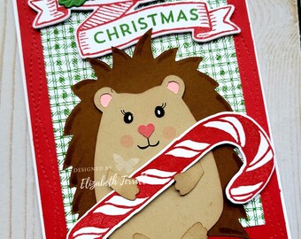 Stampin Up Happy Hedgehog 4 Card Kit Christmas Plaid Holiday Hedgie Hedgehugs Hugs DIY hand custom hand stamped