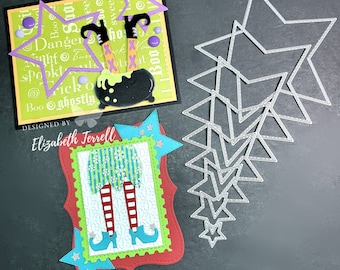 Dies Stampin Up DSP Stitched Stars 8 pc Halloween Christmas Die Set for Cardmaking Scrapbooking Card Hand Stamping Paper Crafting DIY
