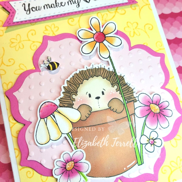 3 Stampin Up Card Kit Hedgehugs Hedgehog Spring Birthday Thinking of You flower Get Well Hugs DIY hand crafted custom hand stamped