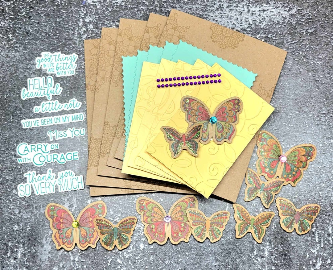 5 Butterfly 3D Stampin' up Card Kits You Beautiful Thank You Courage ...