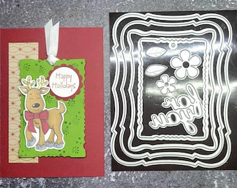 Dies Stampin Up Reindeer Santa Ornament For You Ornate Frame Flowers Christmas Card kits Thinlits Hand Stamped DIY Animal Kitten Rescue