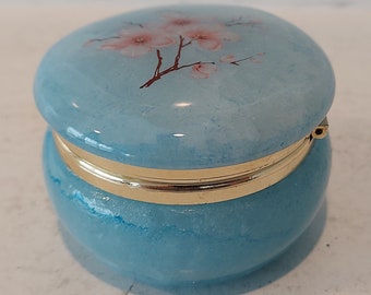 Blue Onyx Jewelry Box - Handcrafted Natural Stone Box