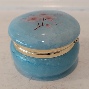 Blue Onyx Jewelry Box - Handcrafted Natural Stone Box