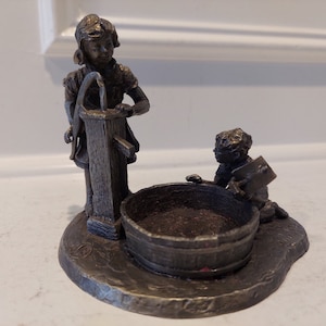International Pewter Collection - Children by The Water Pump Statue - Original Pewter Figurine