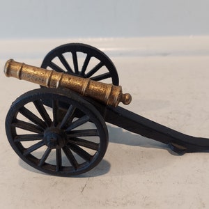 Brass And Cast Iron Cannon - Moving Wheels - Adjustable Mini Cannon - Collectible Cannon Replica