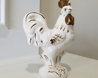 Rooster - Porcelain Art Decor - High Level Of Details - 6&quot; Tall