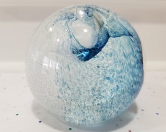 Art Glass Paperweight With Unique Inserts Art in Glass Collectible Paperweight