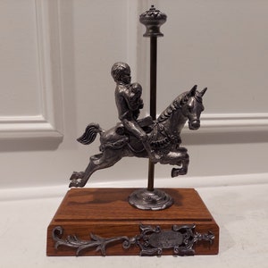 Park Carousel Pewter by M.A. Ricker 427/1000 Limited Edition - Wood Base