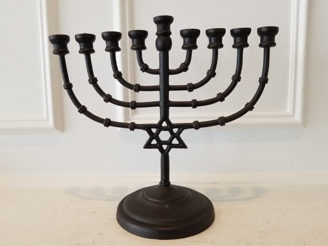 Original Jewish 9 Candle Menorah Jewish Candle Holder Hand Etsy