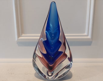 Art Glass Paperweight With Unique Inserts - Art in Glass - Collectible Paperweight
