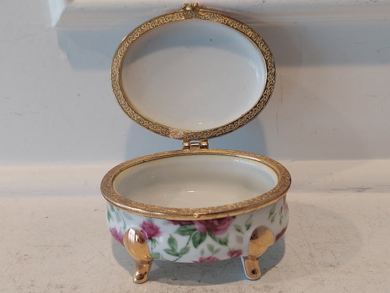 Collectible Jewelry Box - Porcelain and Brass - Etsy