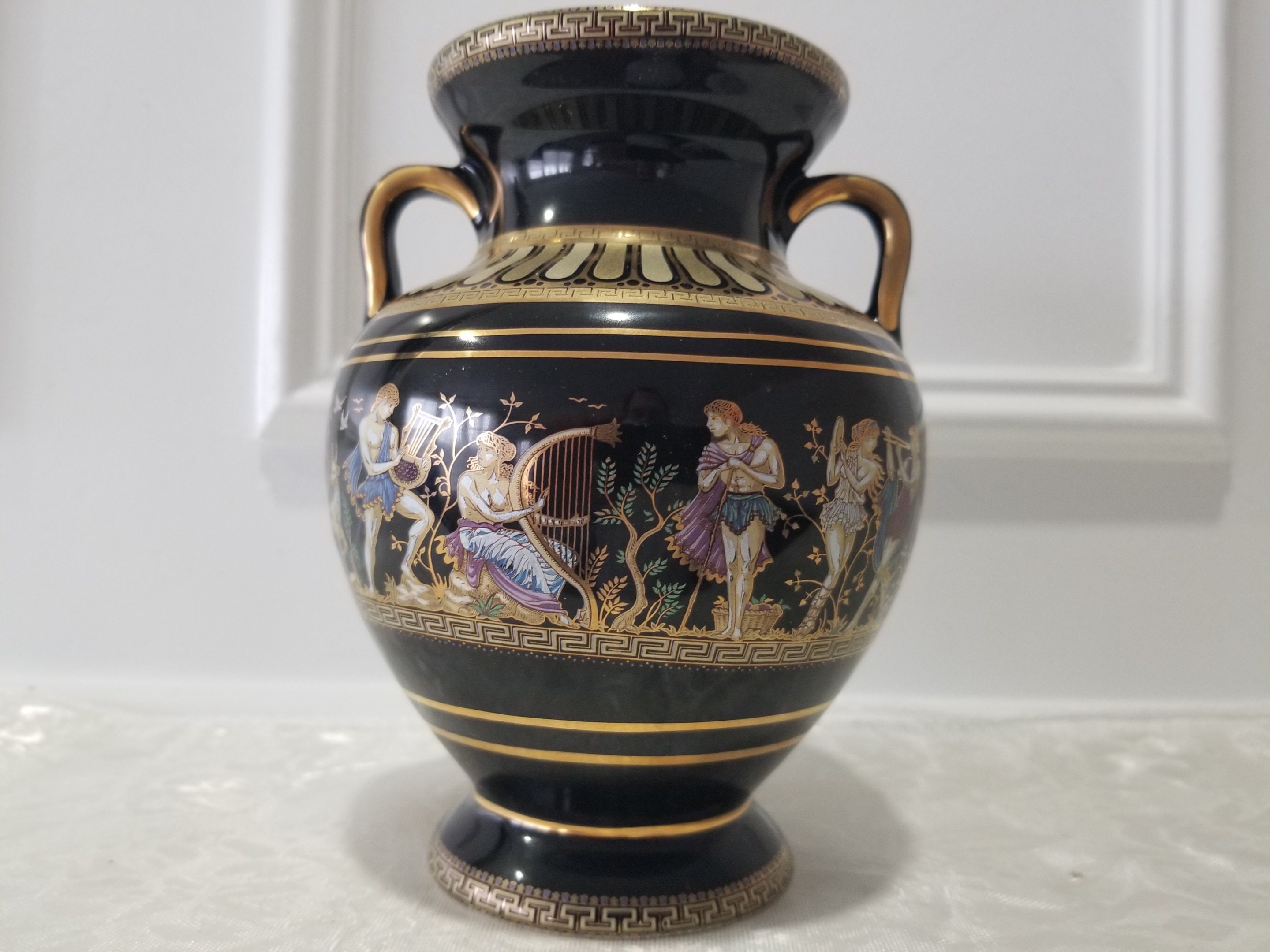 Fakiolas 24 kt gold trimmed vases made in Greece campestre.al.gov.br