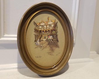 Set of 4 Vintage Clyde Cole Paul Porter British Artist Oval