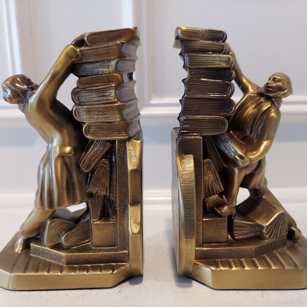 Brass Pm Craftsman Bookends Etsy
