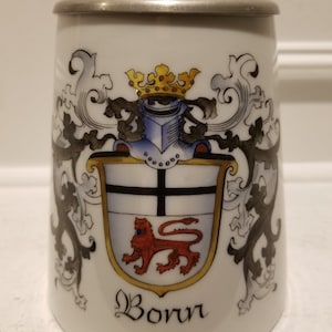 Traditional German Porcelain Stein - Bonn Germany Porcelain Beer Stein