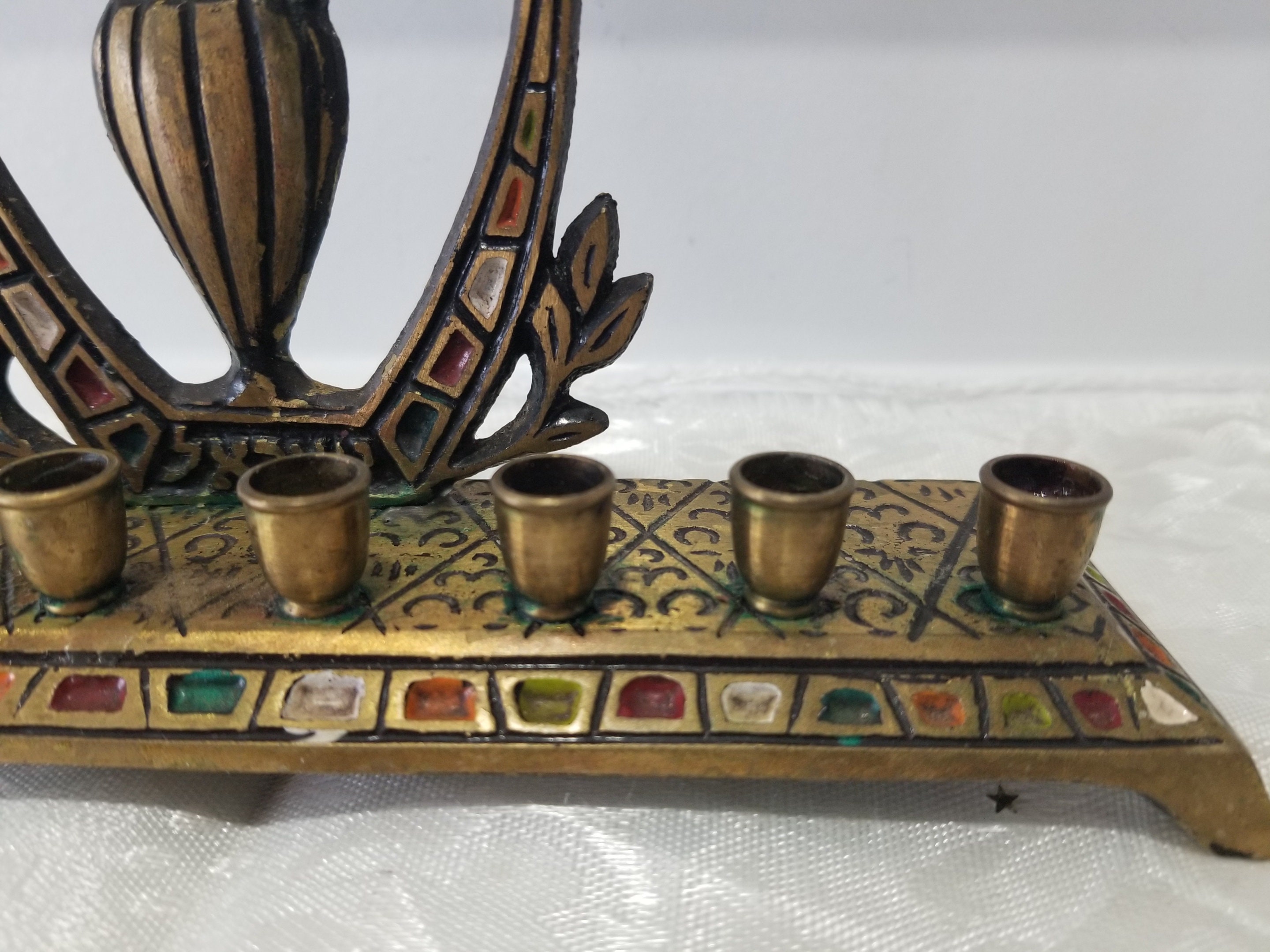 Original Jewish 9 Candle Menorah Jewish Candle Holder Hand Etsy