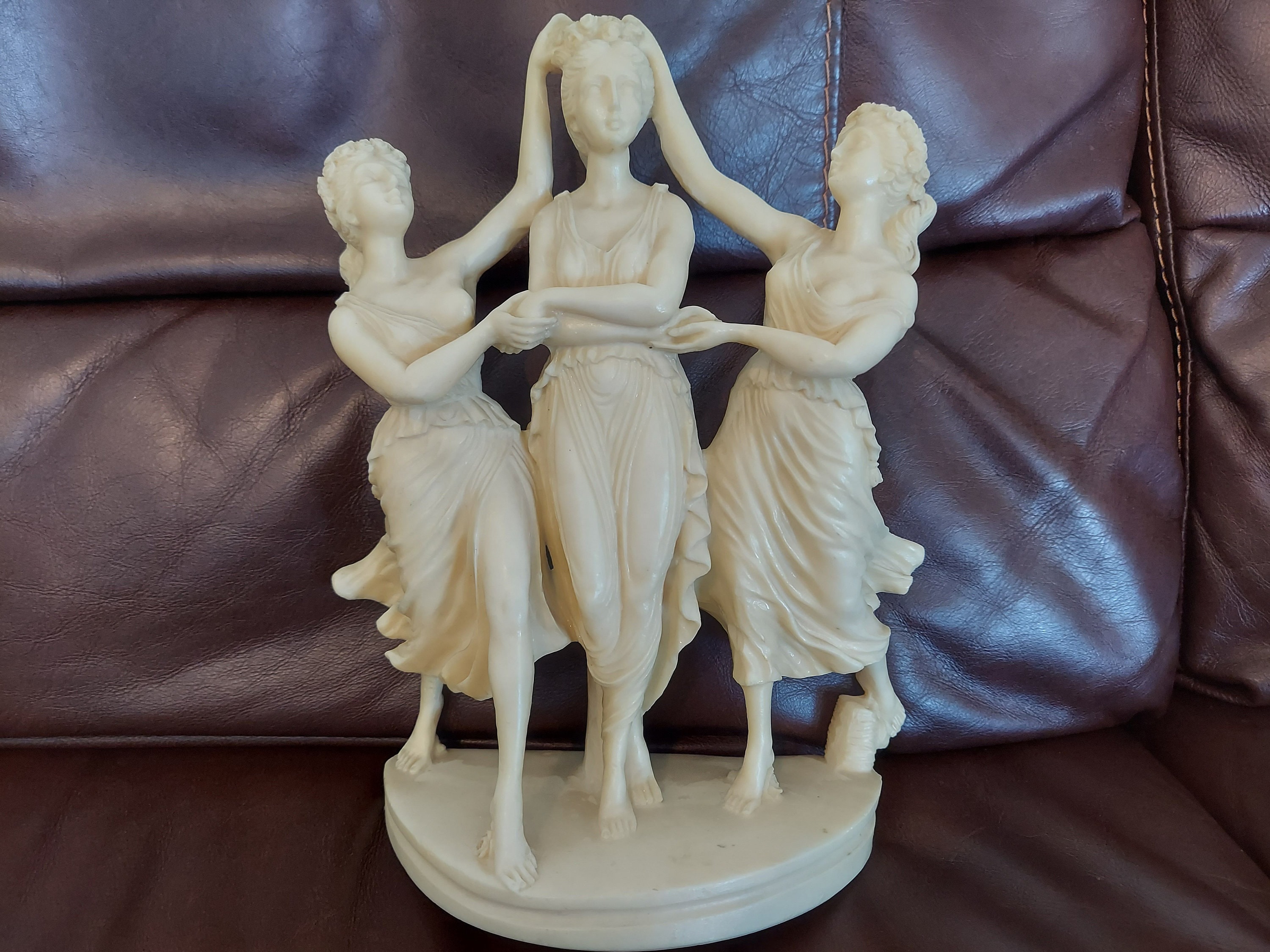 The Graces Dance Ivory Stone Statue 11 Inches High - Sculpture