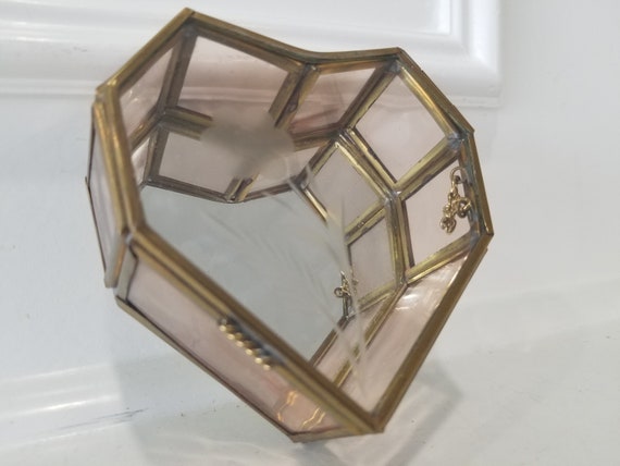Stained Glass Jewelry Box - Beveled Glass - Flowers Decor - Handcrafted
