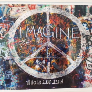 John Lennon Wall Imagine by John Lennon Unframed Collectible This is Not Here Reproduction Original Wrap image 2