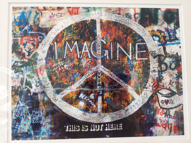 John Lennon Wall Imagine by John Lennon Unframed Collectible This is Not Here Reproduction Original Wrap image 2
