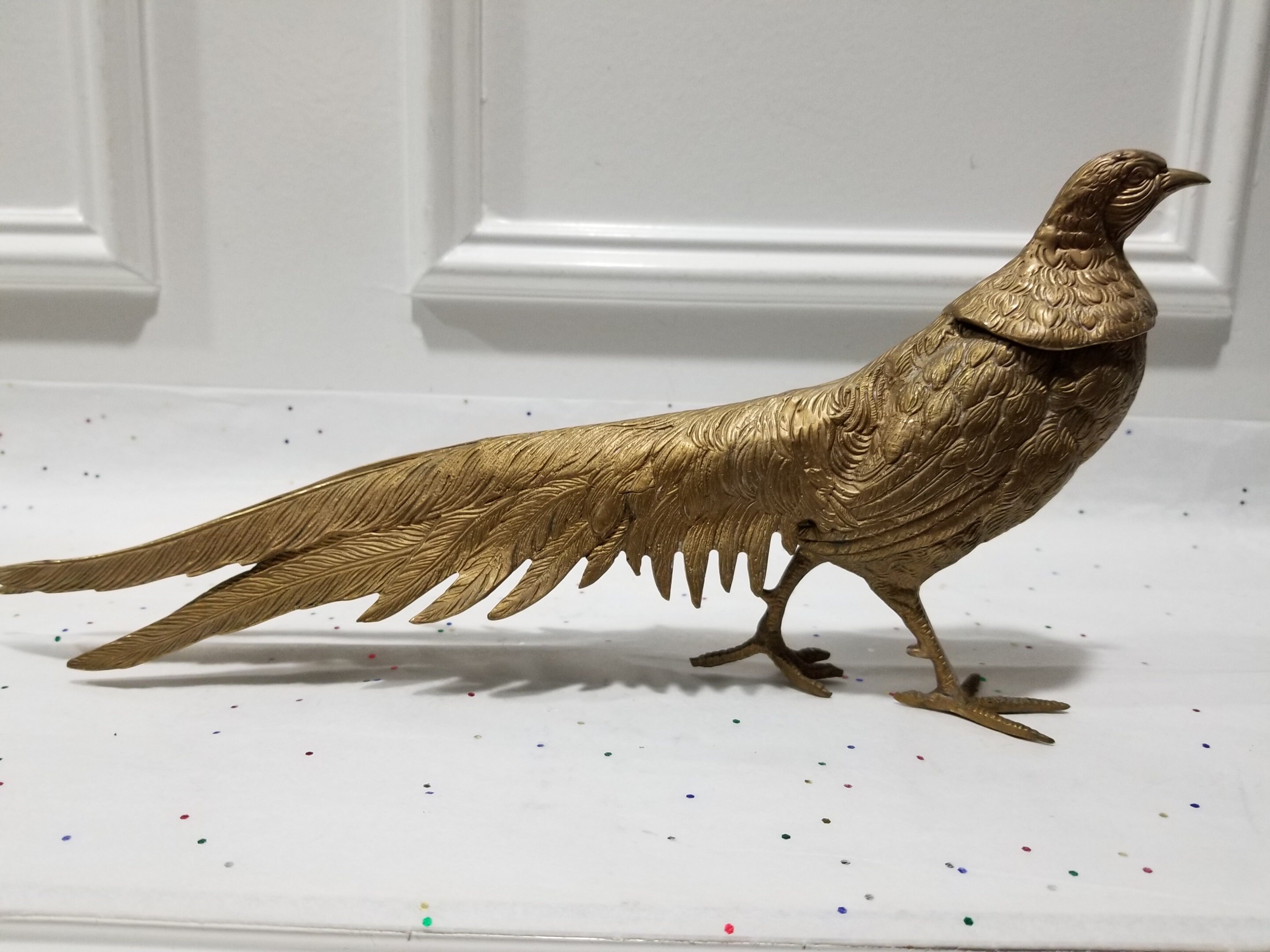 Golden Metal Pheasant Decor Peacock Figurine Metal Art Etsy UK