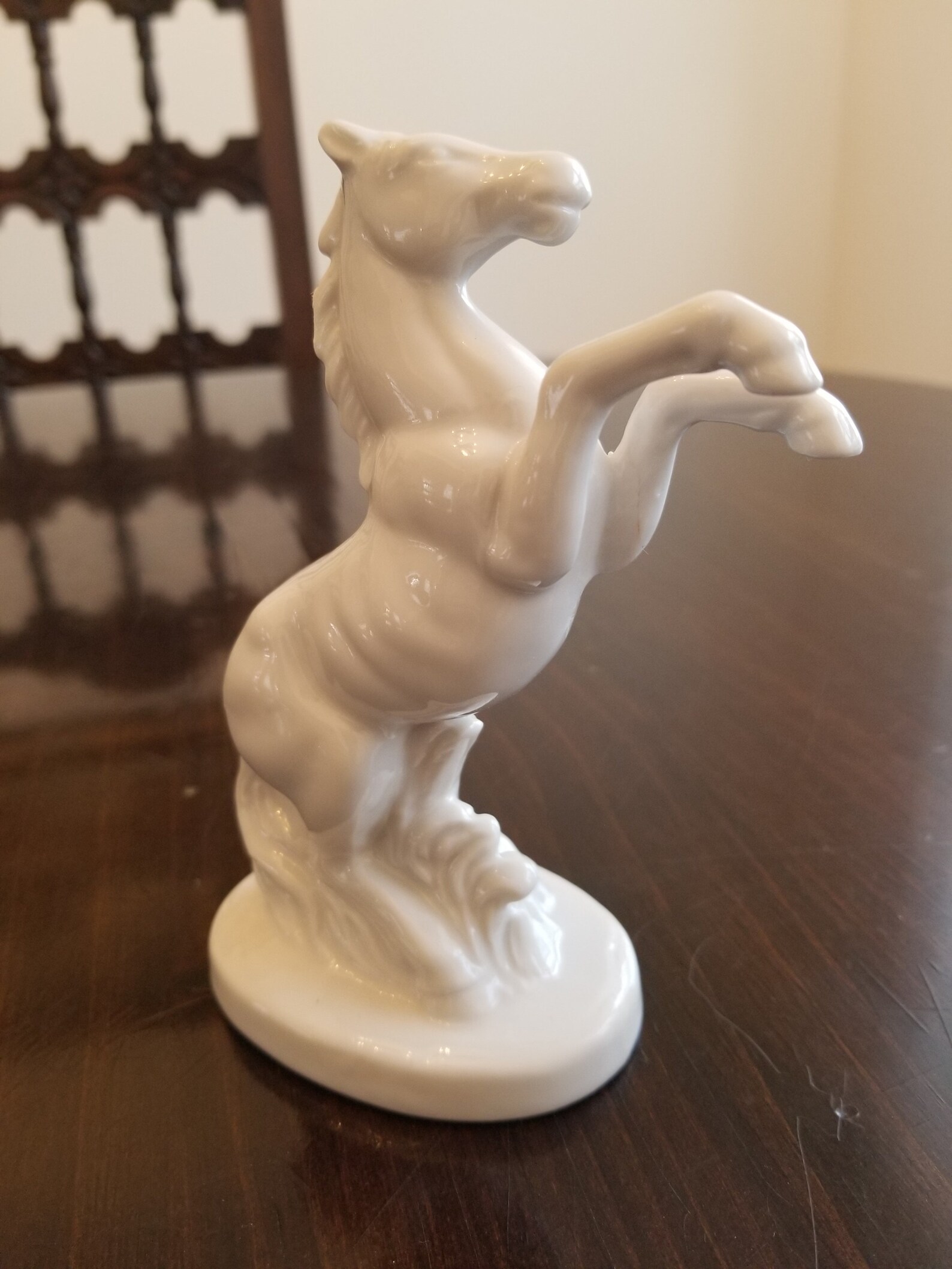 white porcelain horse statue