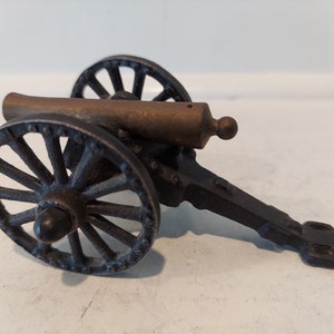 Brass and Cast Iron Cannon - Moving Wheels - Adjustable Mini Cannon - Collectible Cannon Replica - Made in USA by Penncraft