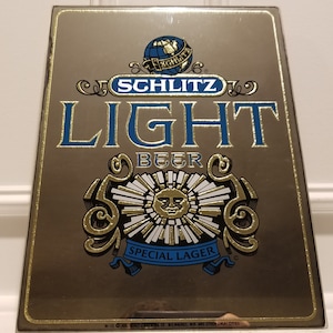 Schlitz Beer - Mirror Glass Sign - Hand Made - Made in USA