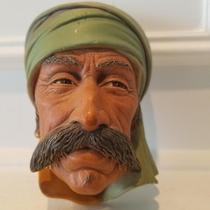 Bossons Ceramic Wall Decor - Character Head Plaque by Bossons - Wall Plaque - Made in England 1959