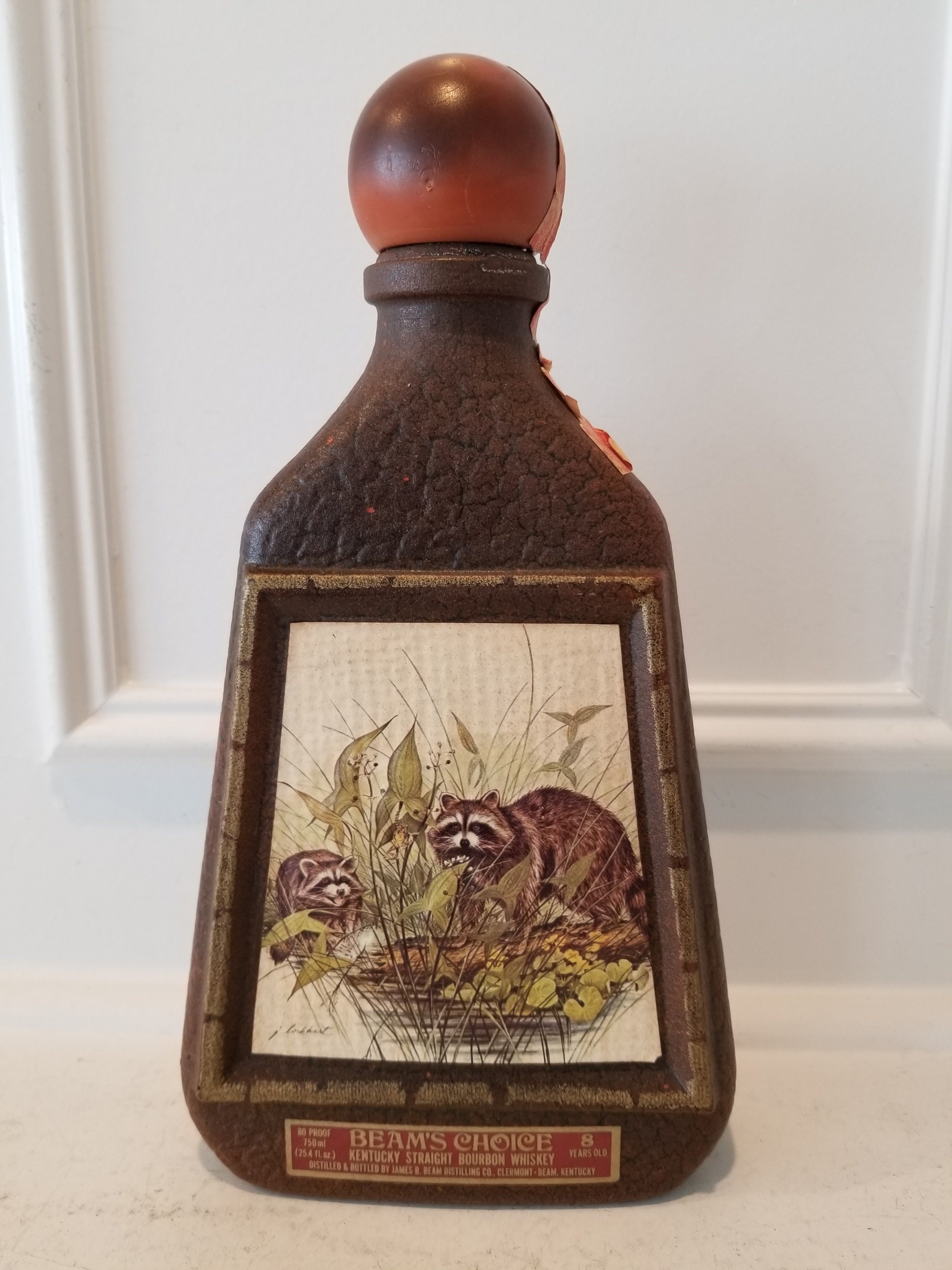 BEAMS CHOICE ウイスキー ボトル サーモン　シカ　1975年 70's Vintage Wild Life Collection Beam Whiskey Bottle With Stopper