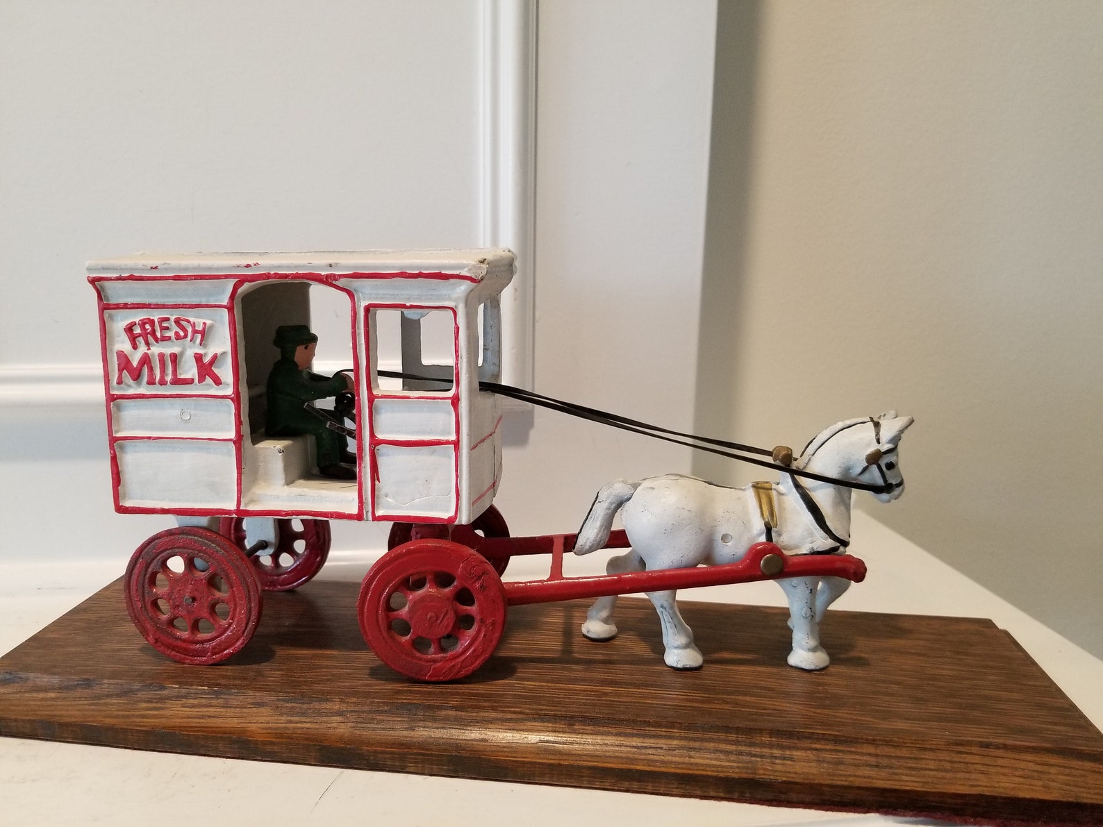 Cast Iron Horse Drawn Fresh Milk Delivery Cart Wagon Old Etsy