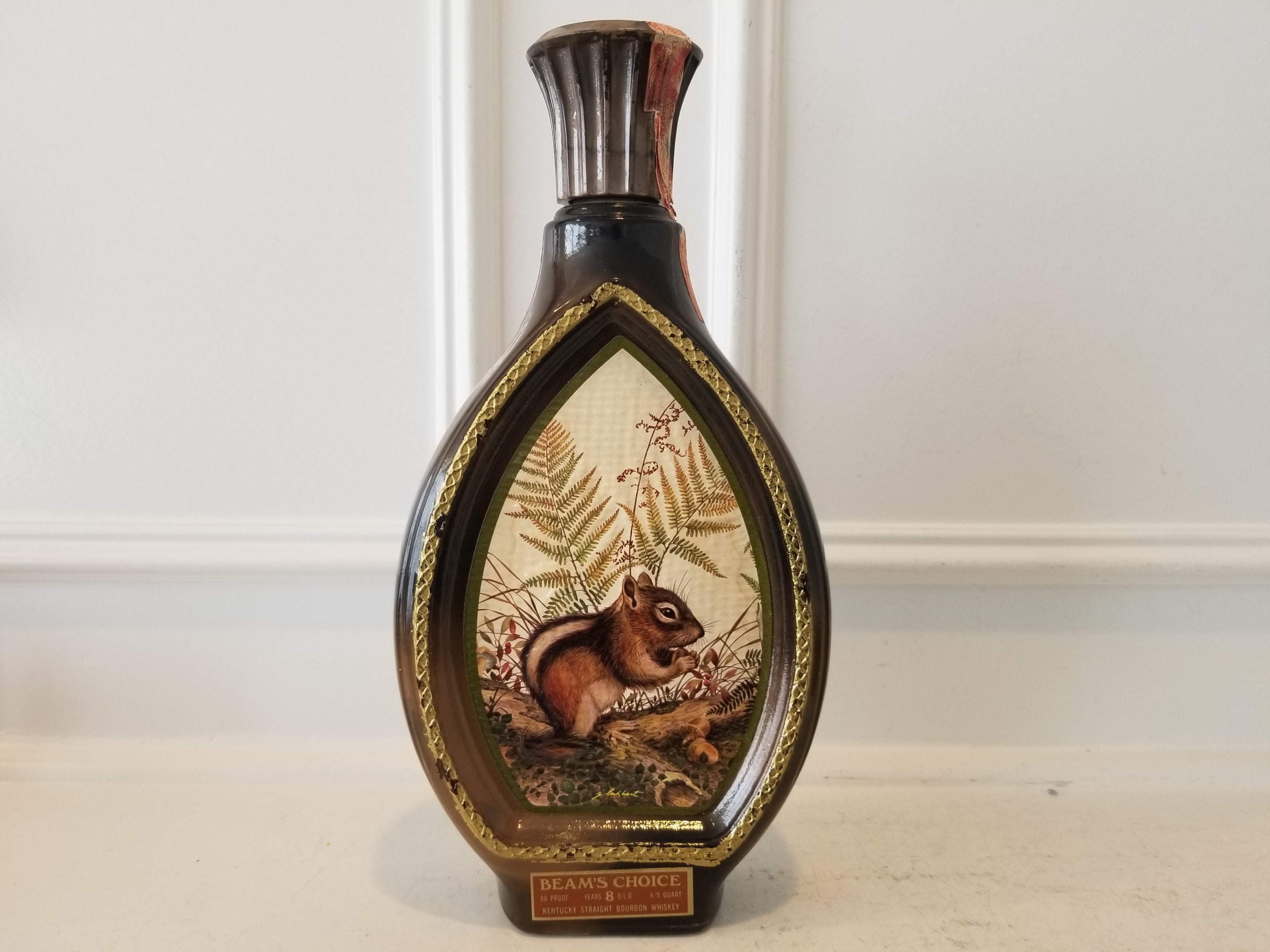 70's Vintage Wild Life Collection Beam's Choice Whiskey Bottle