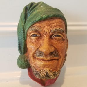 Bossons Ceramic Wall Decor - Corsican Character Head Plaque by Bossons - Wall Plaque - Made in England 1959