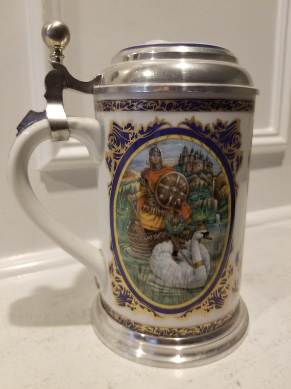 Villeroy and Boch - Beer Stein Porcelain Pewter Lid “richard