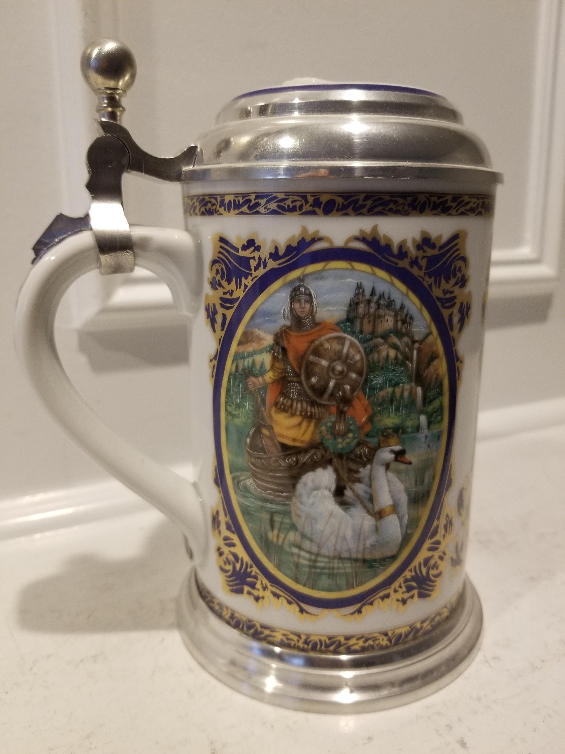 Villeroy and Boch - Beer Stein Porcelain Pewter Lid “richard