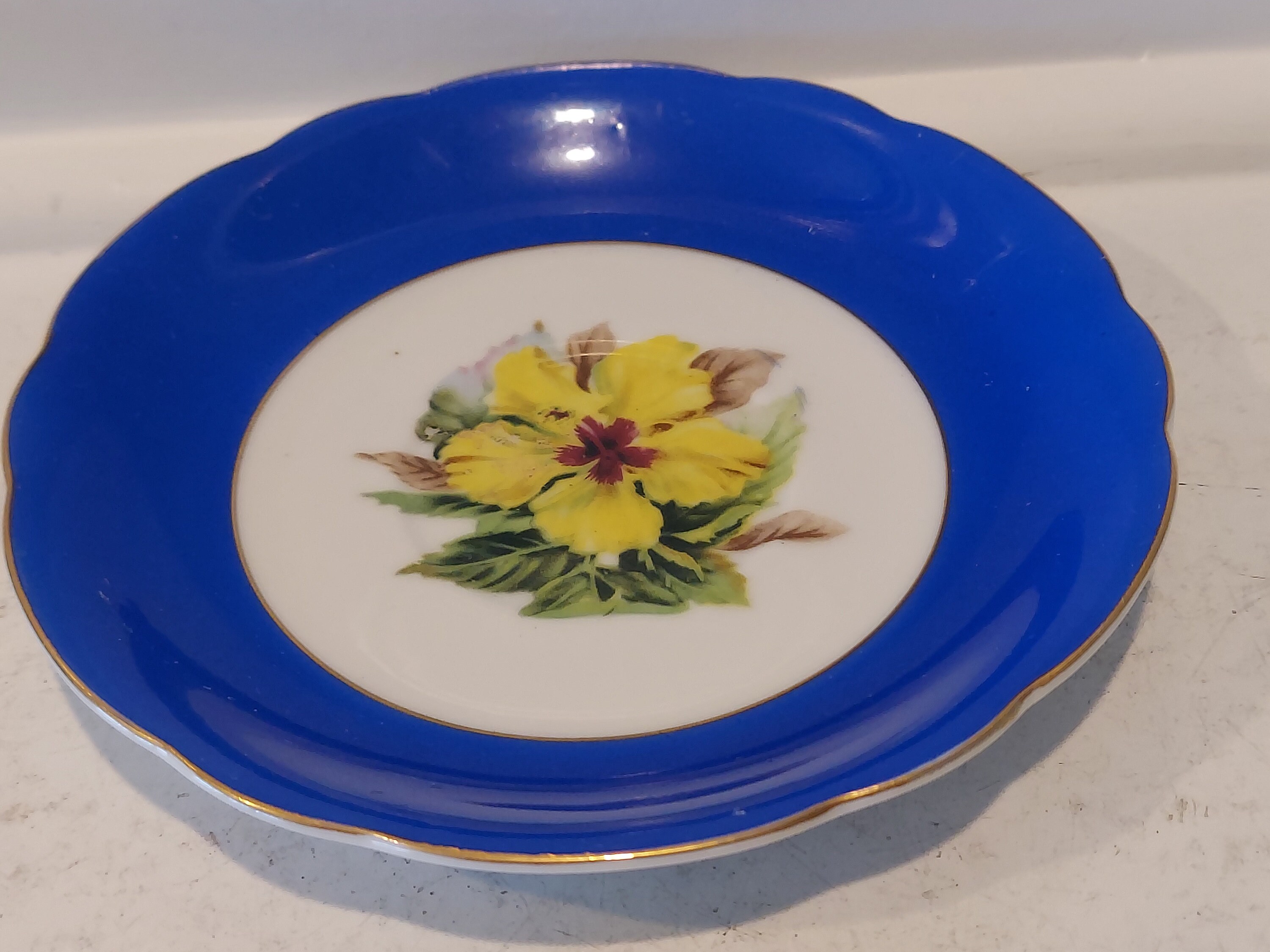 Merid Hand Merit - Hand Painted Teacup and Saucer - Design With Gold Accents ...