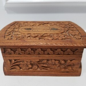 Hand Carved Ornate Wood Box - High Level of Details