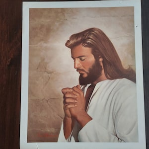Claire Weidenaar - Jesus Christ - Beautiful Large Vintage Print by Trinity Enterprises 1972