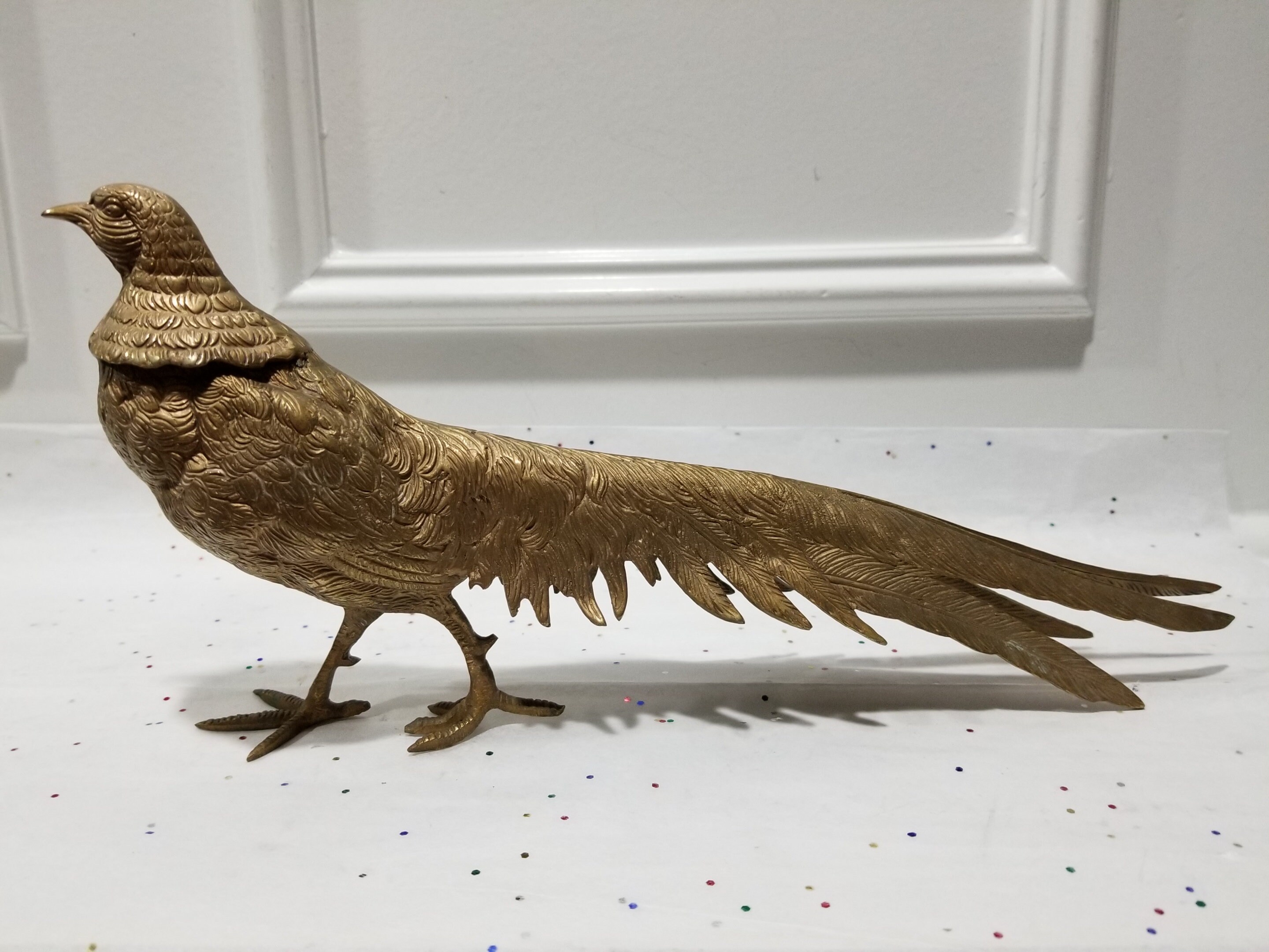 Golden Metal Pheasant Decor Peacock Figurine Metal Art Etsy UK
