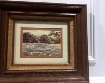 Limted Edition 137/300 - "Hill Country Hideaway" - Signed B. Herd - Framed Lithography