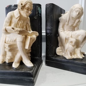 Collectible Antiques Man And Woman Sculptures - Bookends