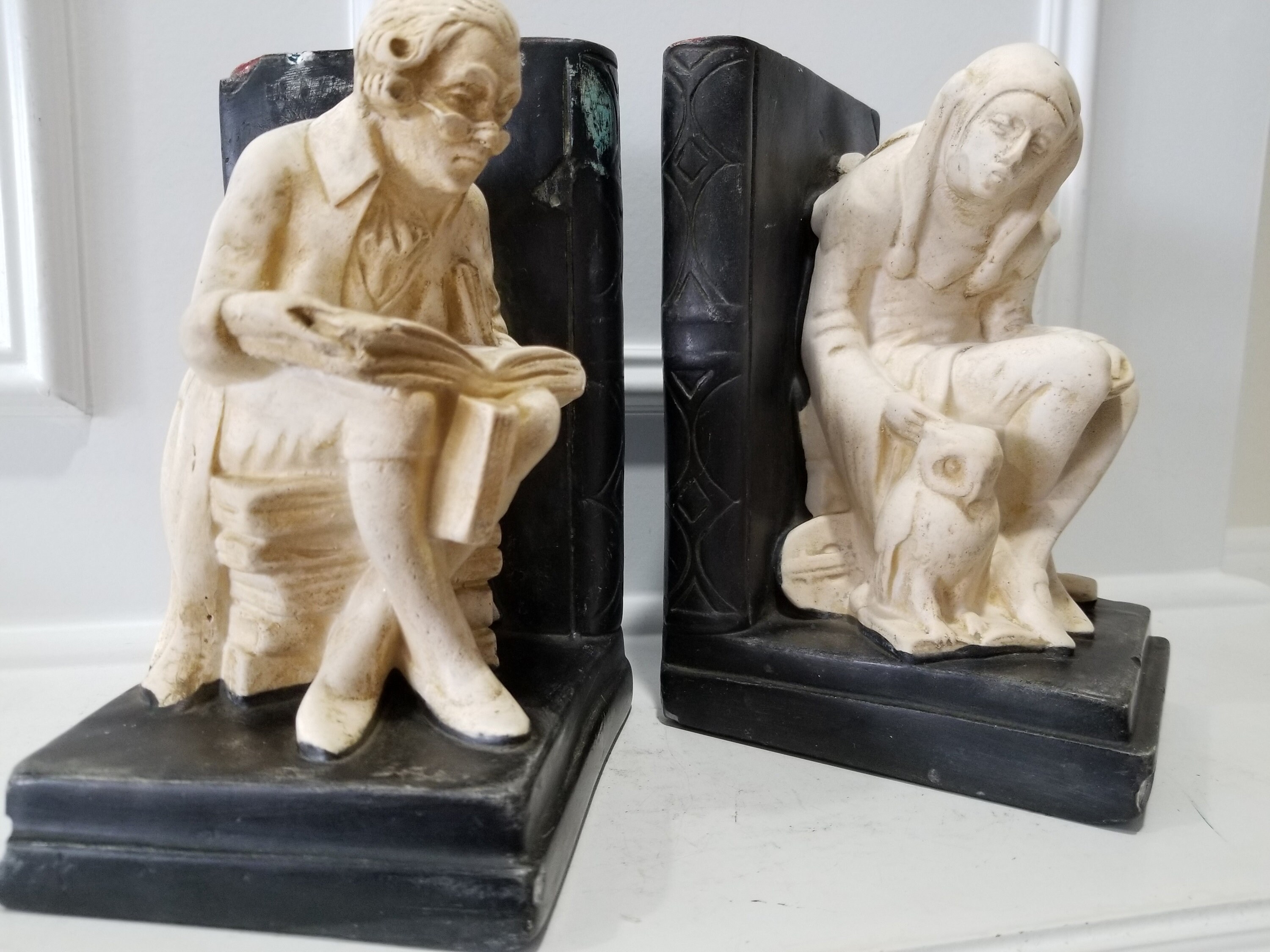 Collectible Antiques Man And Woman Sculptures Bookends | Etsy