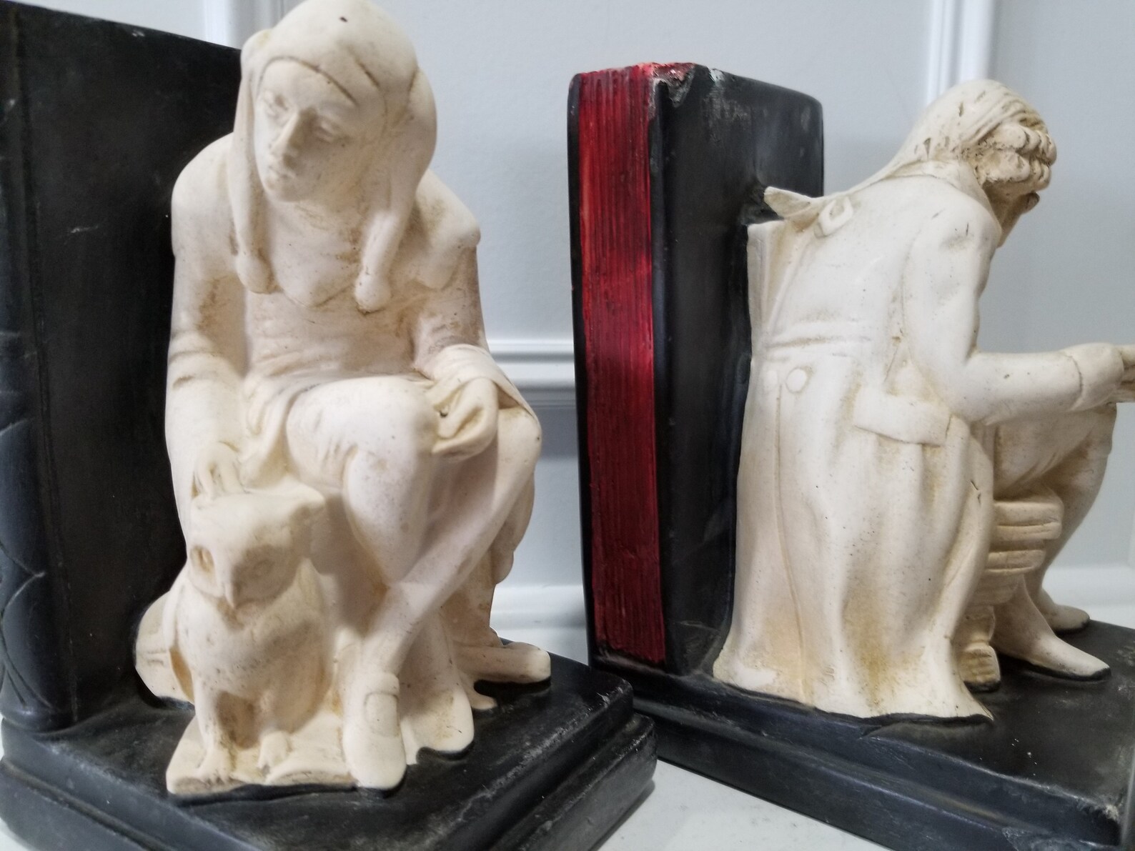 Collectible Antiques Man and Woman Sculptures Bookends | Etsy