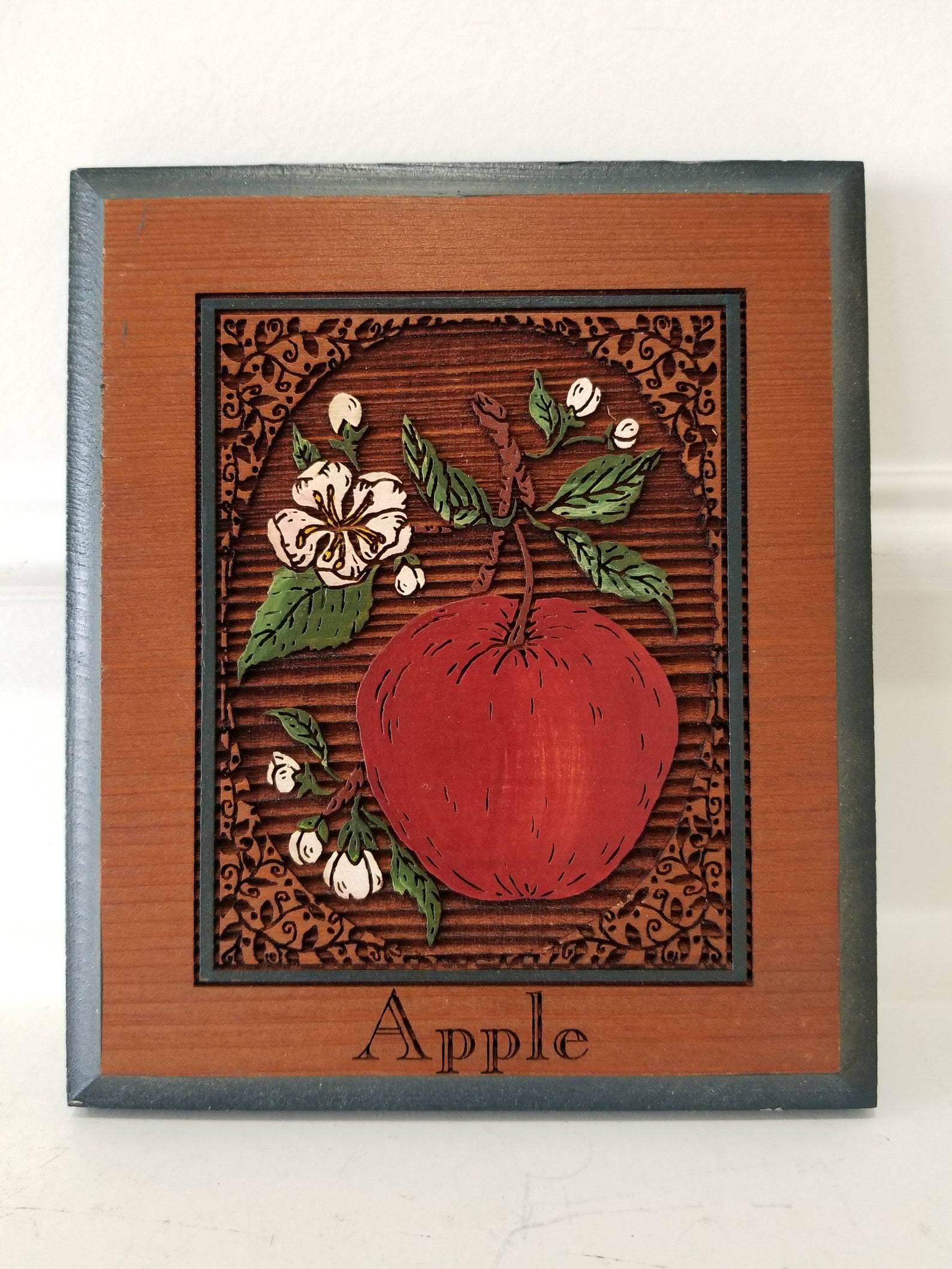 Laser Woodcut Fruit Wall Decor Set of 5 Wood Plaques Made Etsy