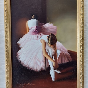 Marisa Mallol - Original Oil On Canvas Ballerina - Signed By Artist - Framed