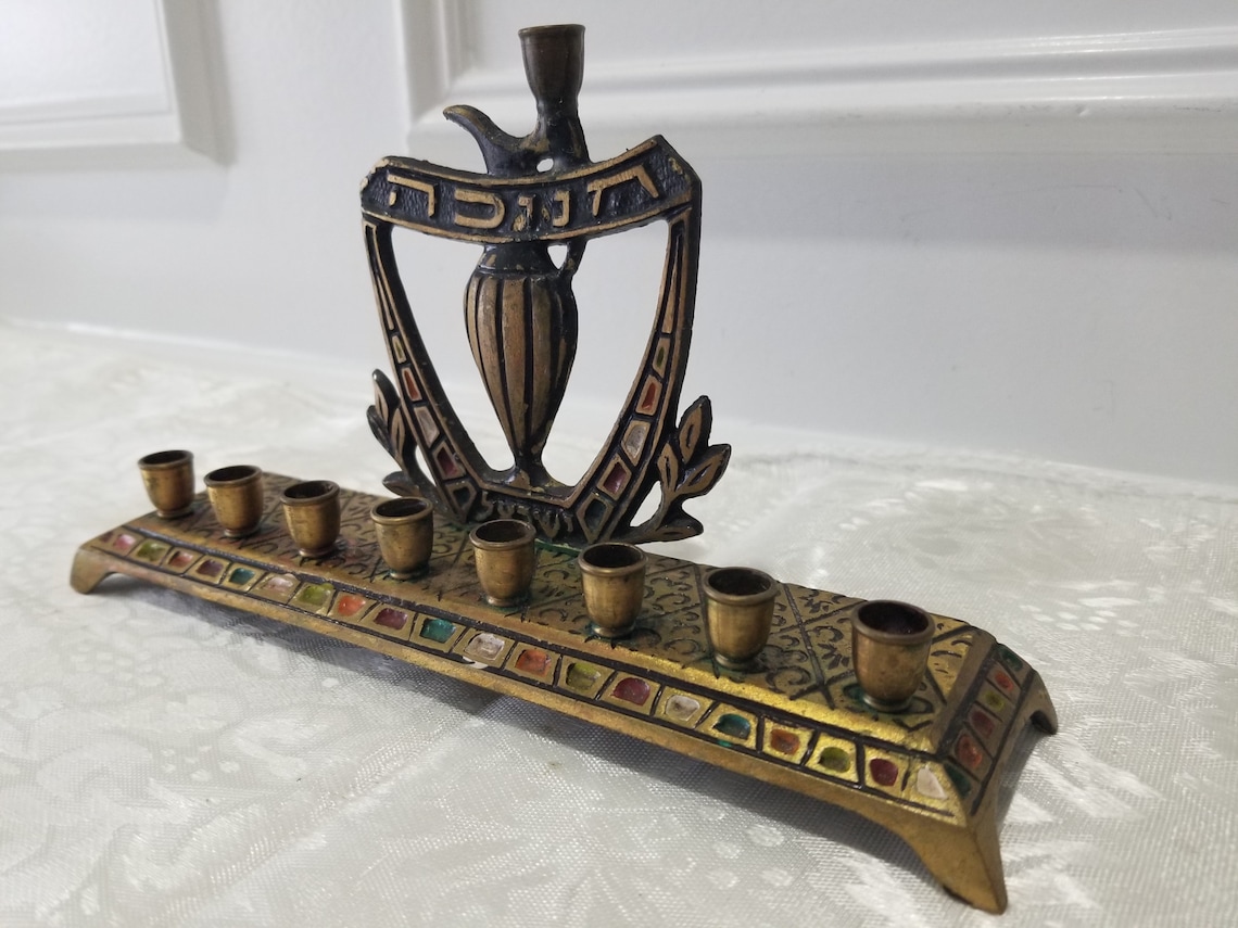 Original Jewish 9 Candle Menorah Jewish Candle Holder Hand Etsy