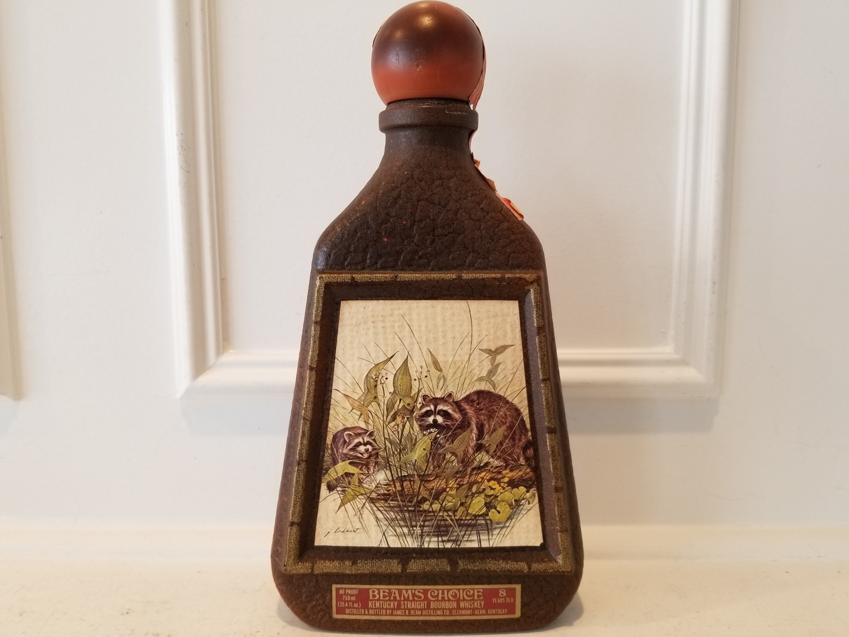 70's Vintage Wild Life Collection Beam Whiskey Bottle With Stopper